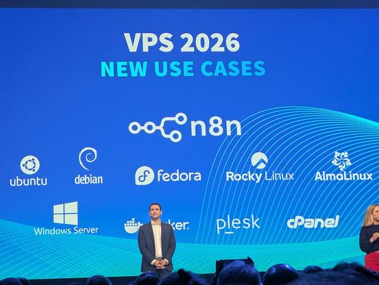 OVH Cloud summit 2025 keynote showing newly supported Linux distributions for their VPS